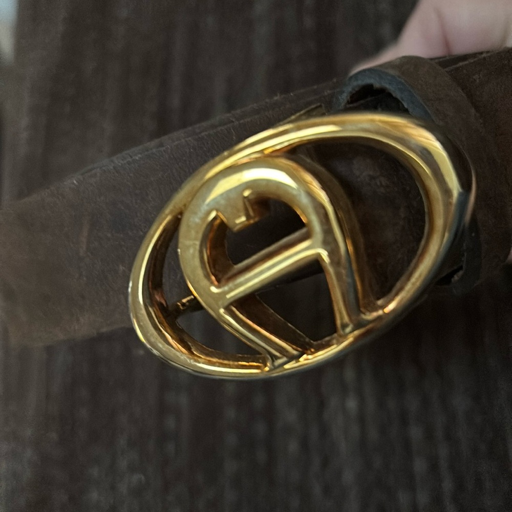 Etienne Aigner Brown Leather Belt